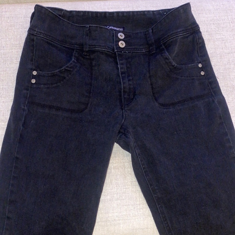 Vintage Y2K 90s Z. Cavaricci black denim cropped/Capri pants 12 EUC